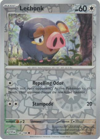 Lechonk 154/198 Reverse Holo | Scarlet & Violet | Pokemon Card