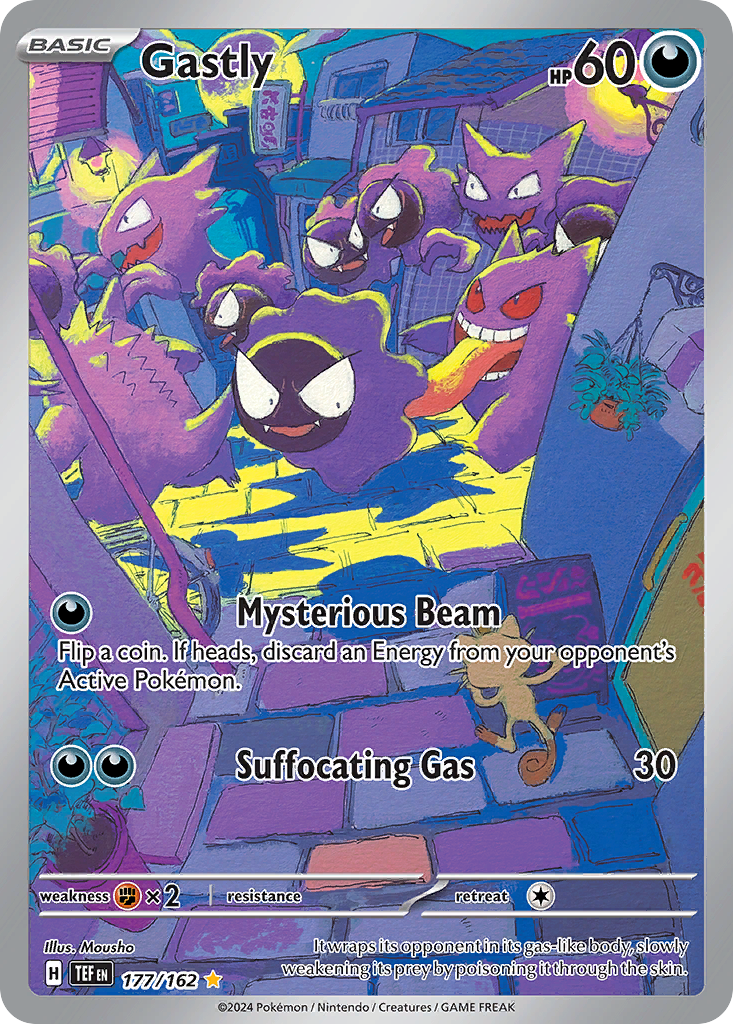 177 162 pokemon card Pokemon Scarlet and Violet Temporal Forces Gastly #177/162 Illustratio   Rotterdam Comics