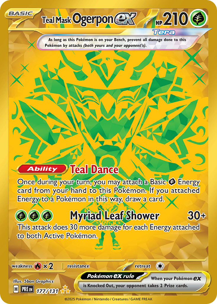 Teal Mask Ogerpon ex 177/131 Hyper Rare | Prismatic Evolutions | Pokemon Card