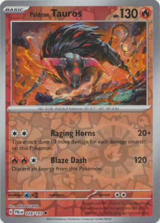 Paldean Tauros 28/193 Reverse Holo | Paldea Evolved | Pokemon Card