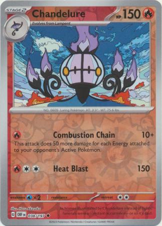Chandelure 38/197 Reverse Holo | Obsidian Flames | Pokemon Card