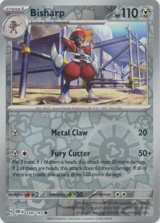 Bisharp 149/197 Reverse Holo | Obsidian Flames | Pokemon Card