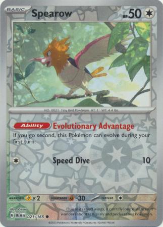 Spearow 21/165 Reverse Holo | 151 | Pokemon Card