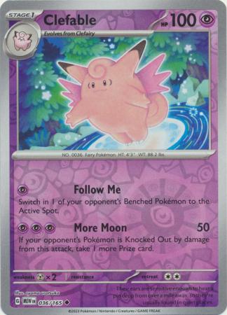 Clefable 36/165 Reverse Holo | 151 | Pokemon Card – Brickheads