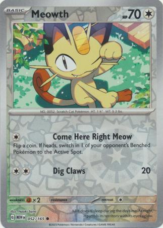 rare meowth pokemon card Buy Meowth 052/165 Common | 151