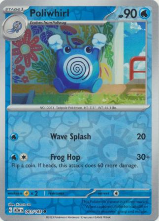 Poliwhirl 61/165 Reverse Holo | 151 | Pokemon Card