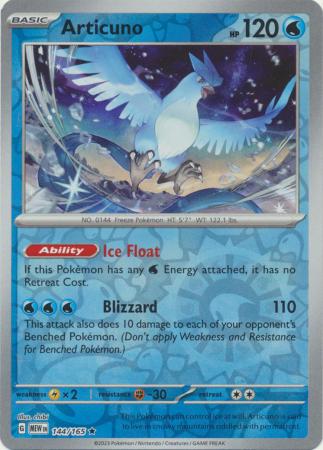 Articuno 144/165 Reverse Holo | 151 | Pokemon Card