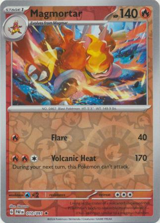 Magmortar 10/91 Reverse Holo | Paldean Fates | Pokemon Card