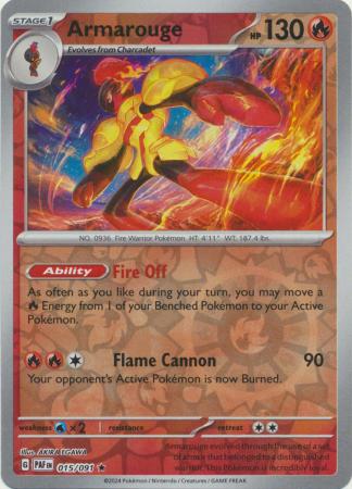 Armarouge 15/91 Reverse Holo | Paldean Fates | Pokemon Card