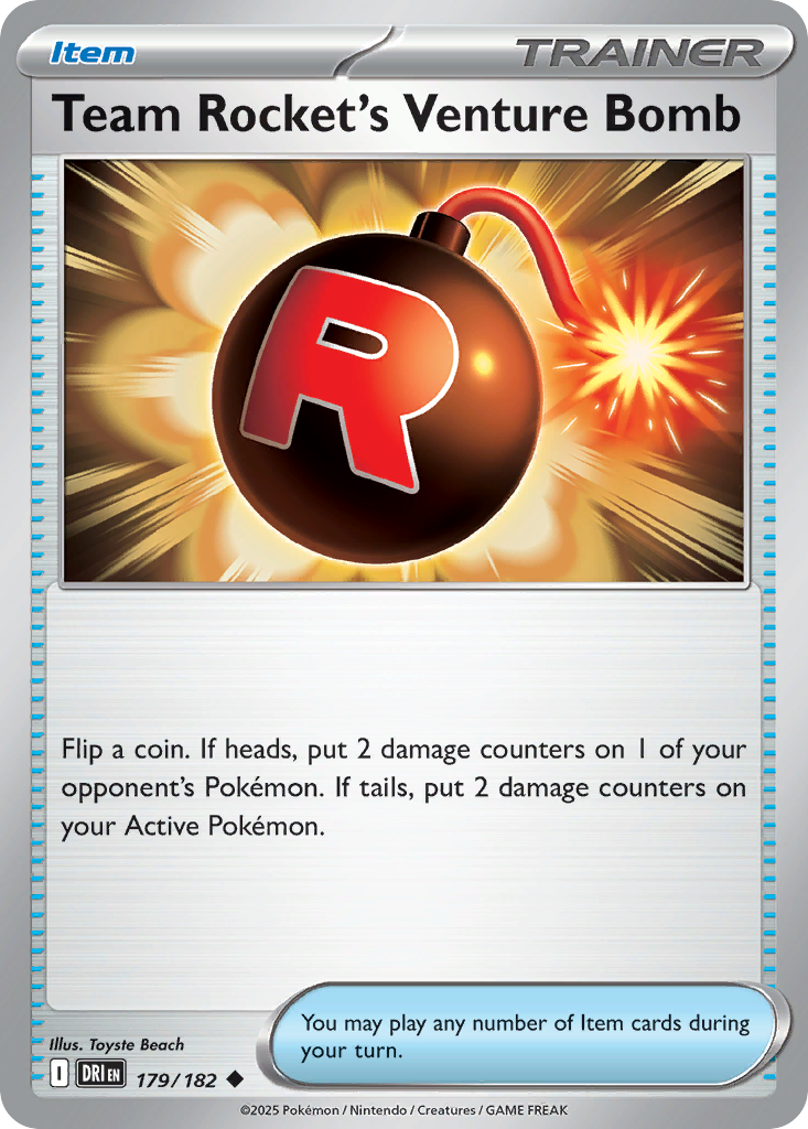 Team Rocket's Venture Bomb 179/182 Uncommon | Destined Rivals | Pokemon Card