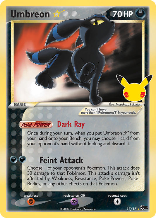 Umbreon ★ 17/25 Classic Collection | Celebrations: Classic Collection | Pokemon Card