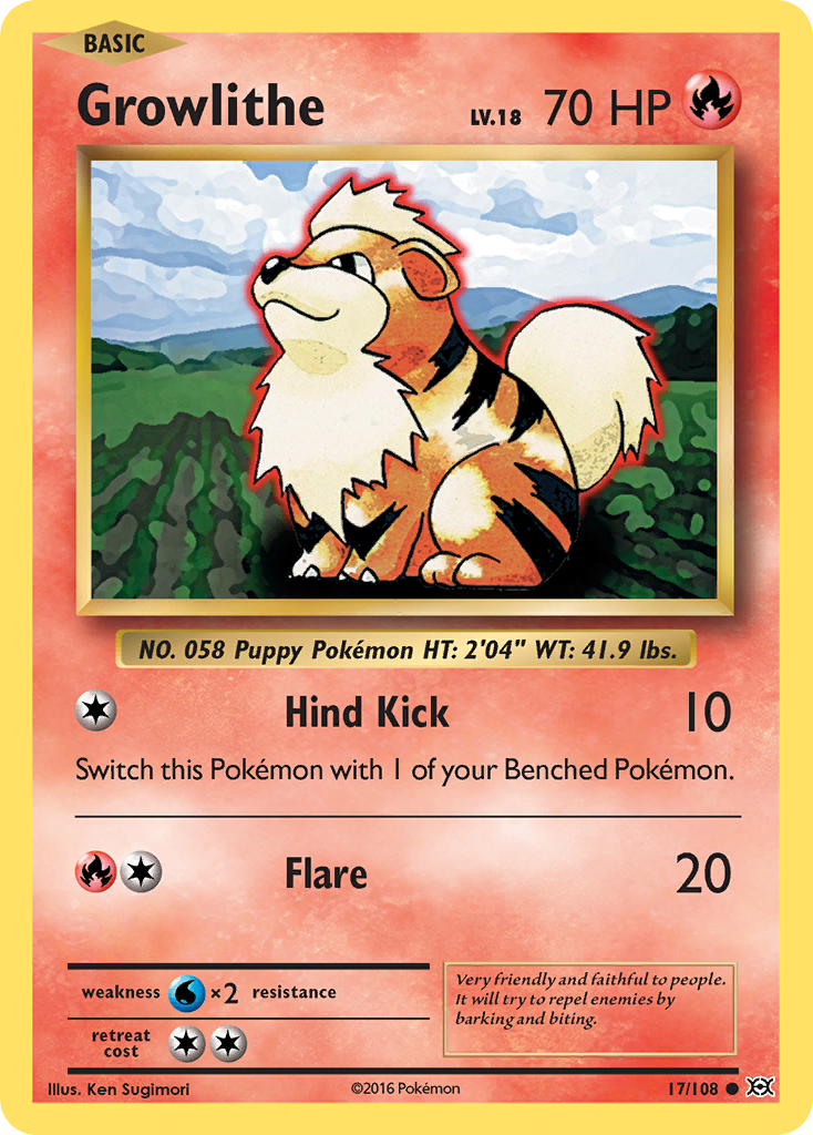 Growlithe 17/108 Common | Evolutions | Pokemon Card