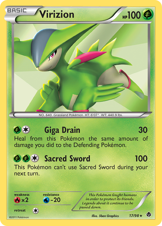 Virizion 17/98 Rare Holo | Emerging Powers | Pokemon Card