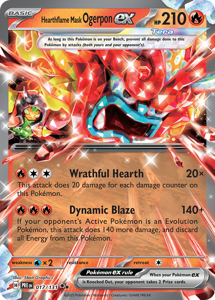 Hearthflame Mask Ogerpon ex 17/131 Double Rare | Prismatic Evolutions | Pokemon Card