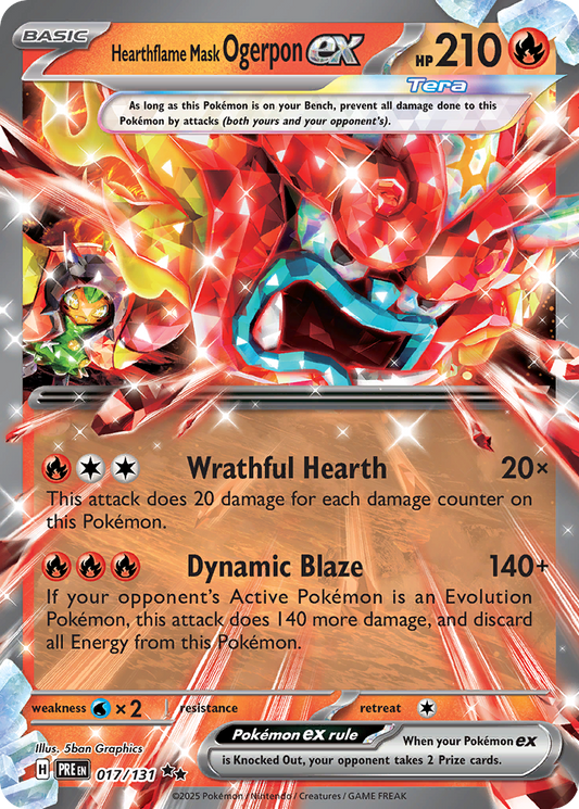 Hearthflame Mask Ogerpon ex 17/131 Double Rare | Prismatic Evolutions | Pokemon Card