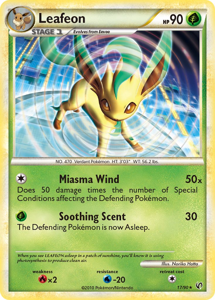 Leafeon 17/90 Rare | HS—Undaunted | Pokemon Card