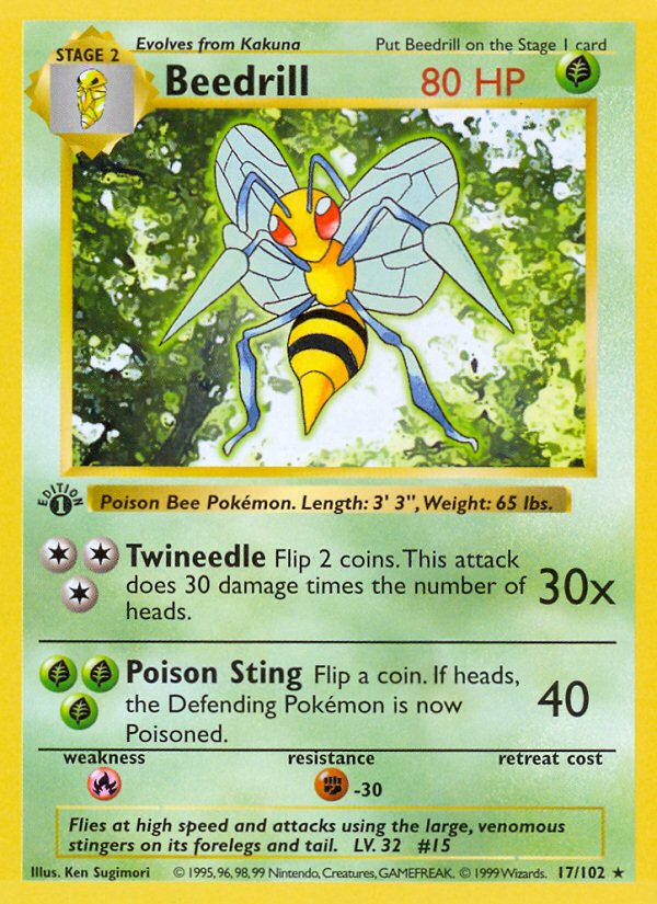 Beedrill 17/102 Rare | Base | Pokemon Card