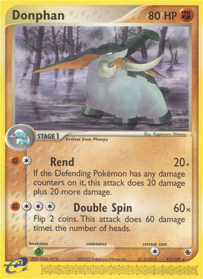 Donphan 17/109 Rare | Ruby & Sapphire | Pokemon Card