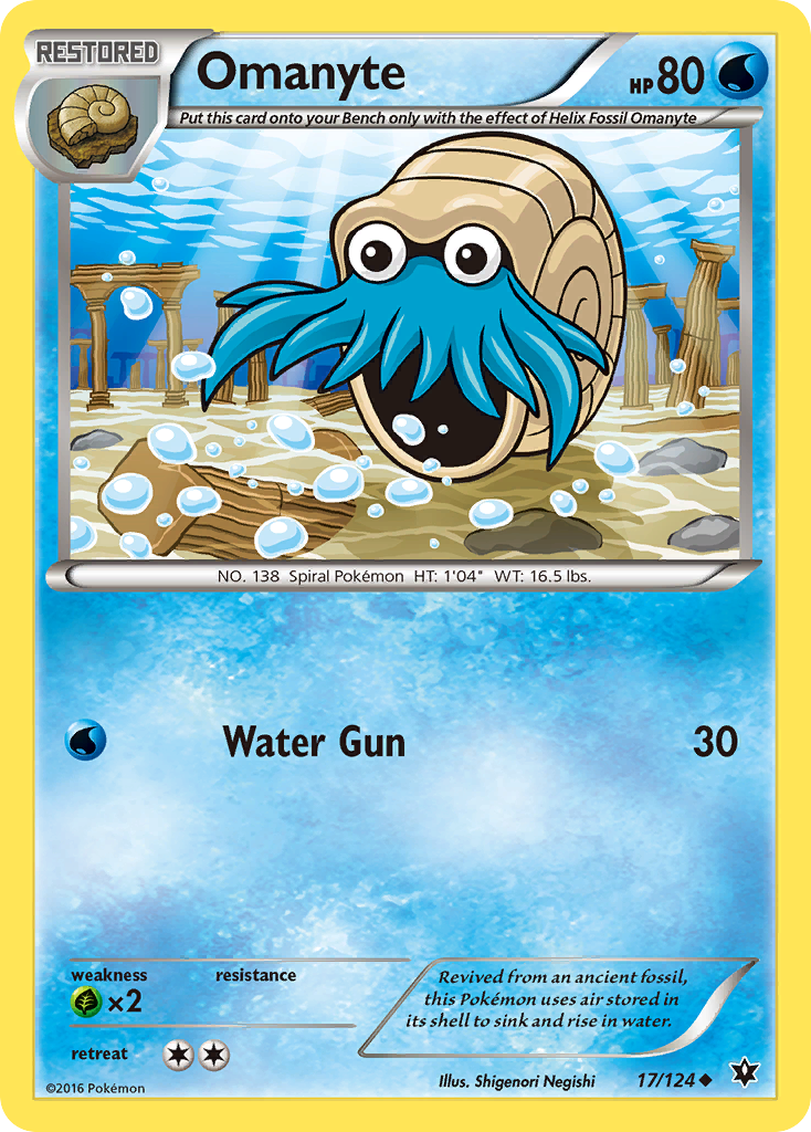 Omanyte 17/124 Uncommon | Fates Collide | Pokemon Card