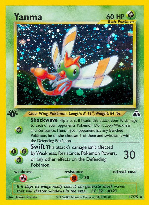 Yanma 17/75 Rare Holo | Neo Discovery | Pokemon Card