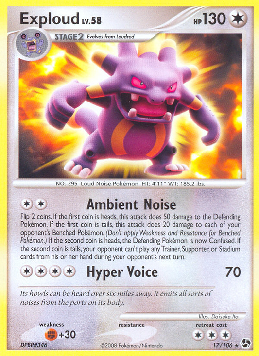 Exploud 17/106 Rare | Great Encounters | Pokemon Card