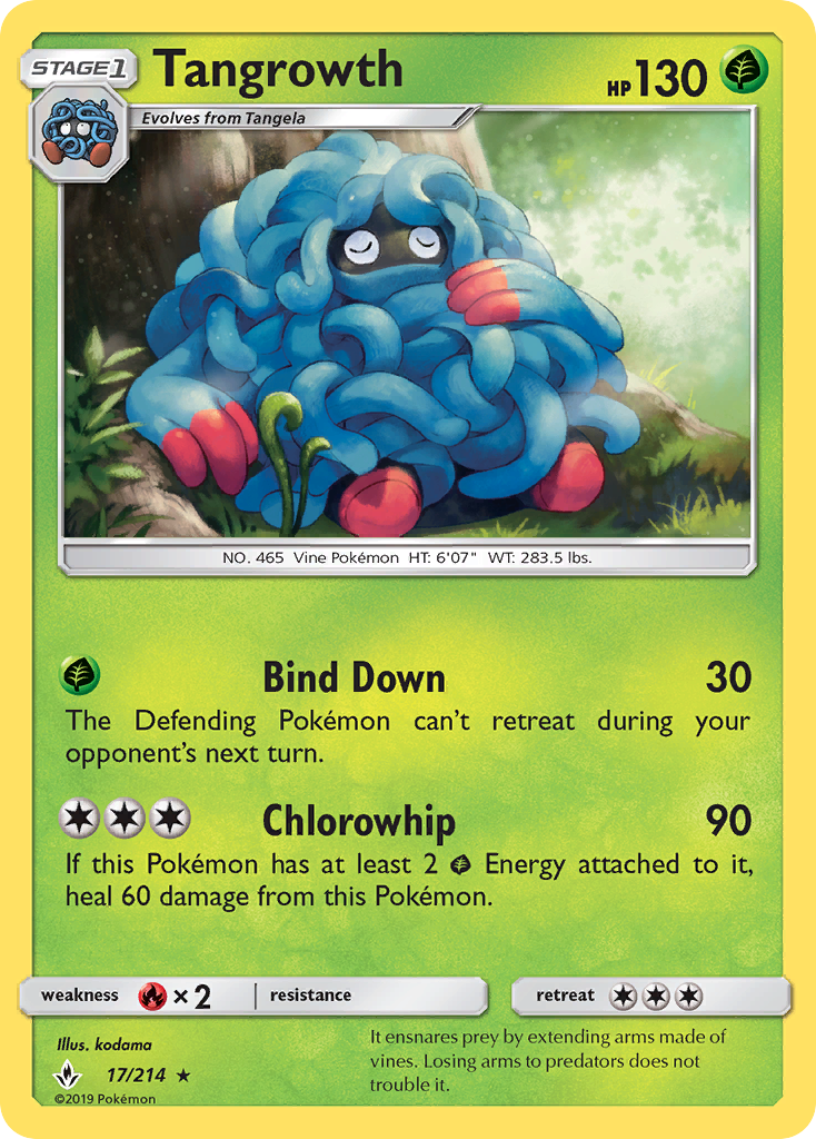 Tangrowth 17/214 Rare | Unbroken Bonds | Pokemon Card