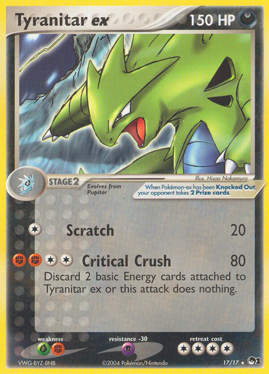 Tyranitar ex 17/17 Rare | POP Series 1 | Pokemon Card