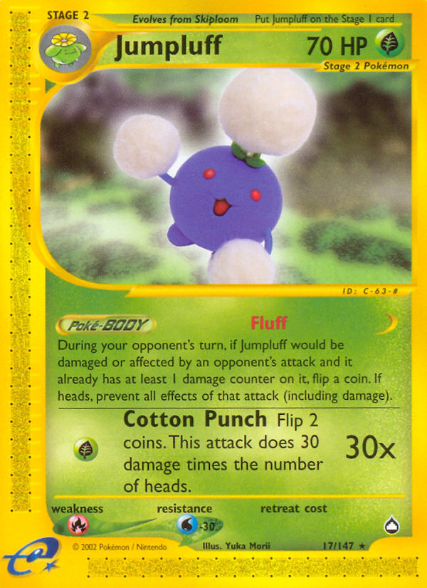 Jumpluff 17/147 Rare | Aquapolis | Pokemon Card