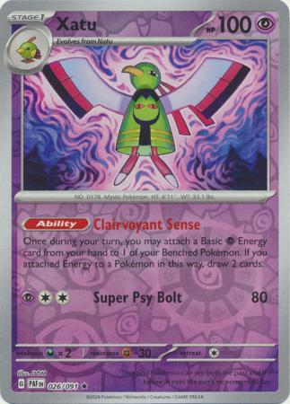 Xatu 26/91 Reverse Holo | Paldean Fates | Pokemon Card