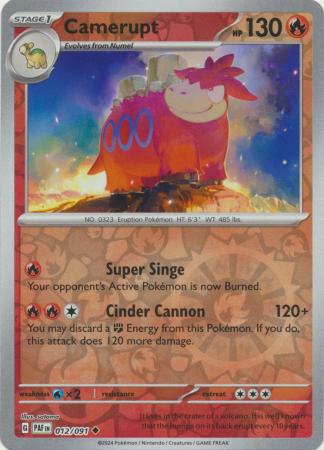 Camerupt 12/91 Reverse Holo | Paldean Fates | Pokemon Card