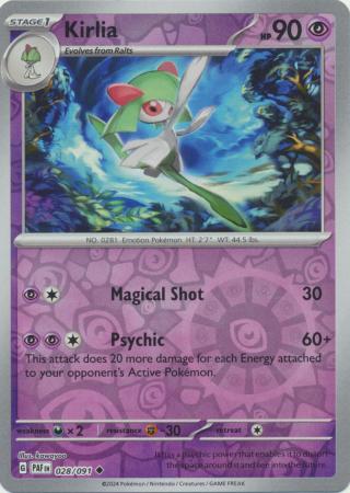 Kirlia 28/91 Reverse Holo | Paldean Fates | Pokemon Card