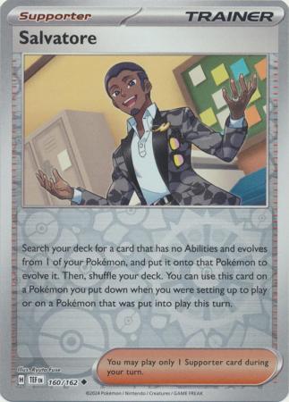 salvatore pokemon card "Salvatore" sv5M 096/071 Japanese Ver (SAR) Search your deck for a card that has no Abilities and evolves from 1 of your Pokemon Buy Salvatore | Temporal Forces