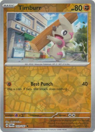 timburr pokemon card value Timburr - Pokemon Common 103/167 Twilight Masquerade