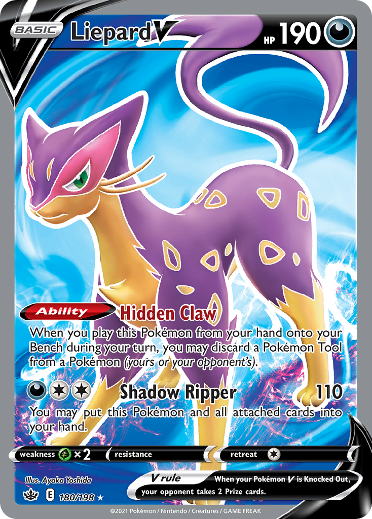 Liepard V 180/198 Rare Ultra | Chilling Reign | Pokemon Card