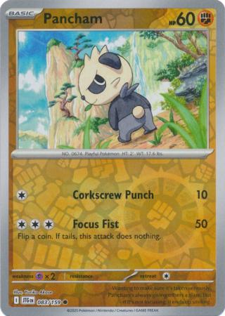 Pancham 83/159 Reverse Holo | Journey Together | Pokemon Card