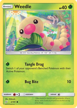 Weedle 2/181 Reverse Holo | Team Up | Pokemon Card