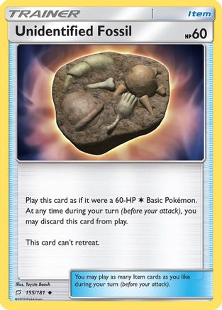 Unidentified Fossil 155/181 Reverse Holo | Team Up | Pokemon Card