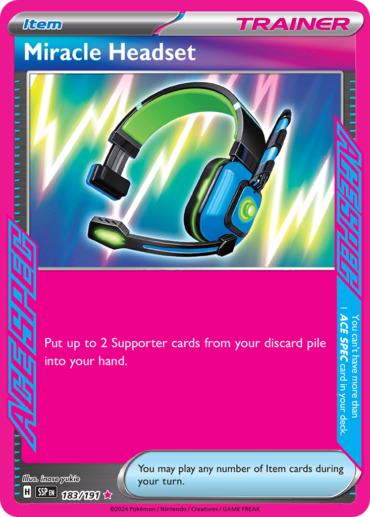 Miracle Headset 183/191 ACE SPEC Rare | Surging Sparks | Pokemon