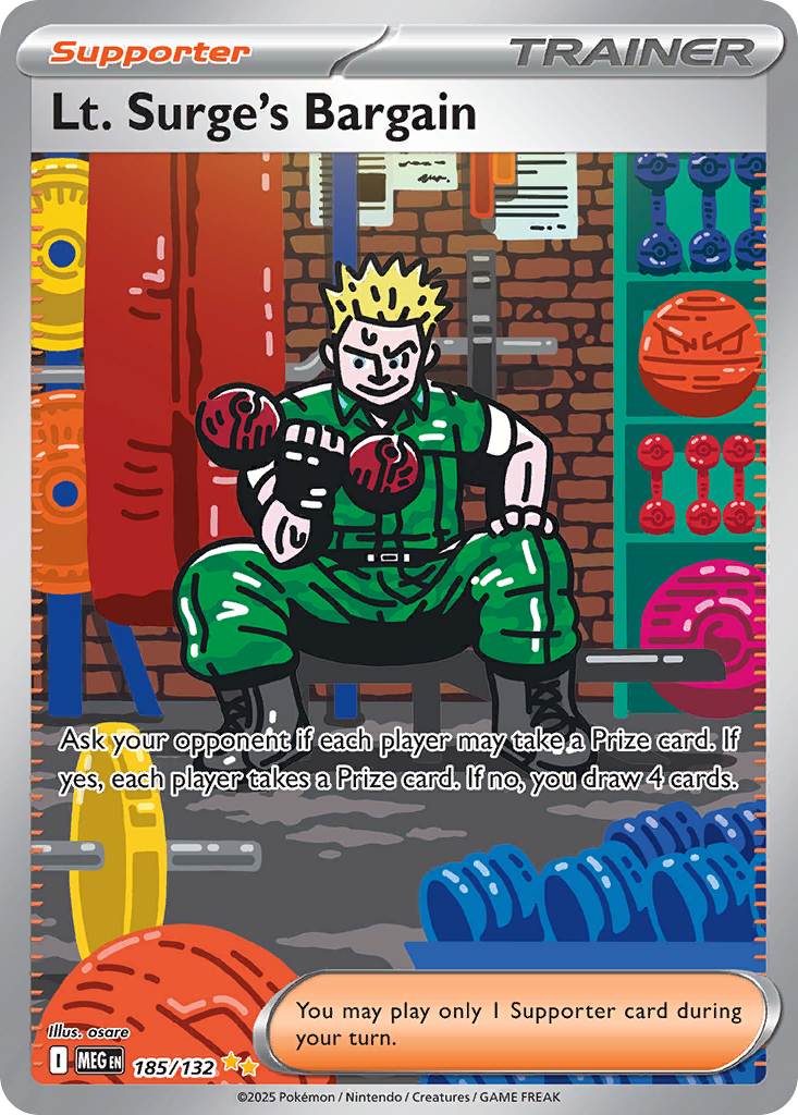 Lt. Surge's Bargain 185/132 Special Illustration Rare | Mega Evolution | Pokemon Card