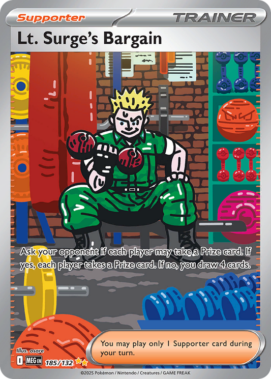 Lt. Surge's Bargain 185/132 Special Illustration Rare | Mega Evolution | Pokemon Card