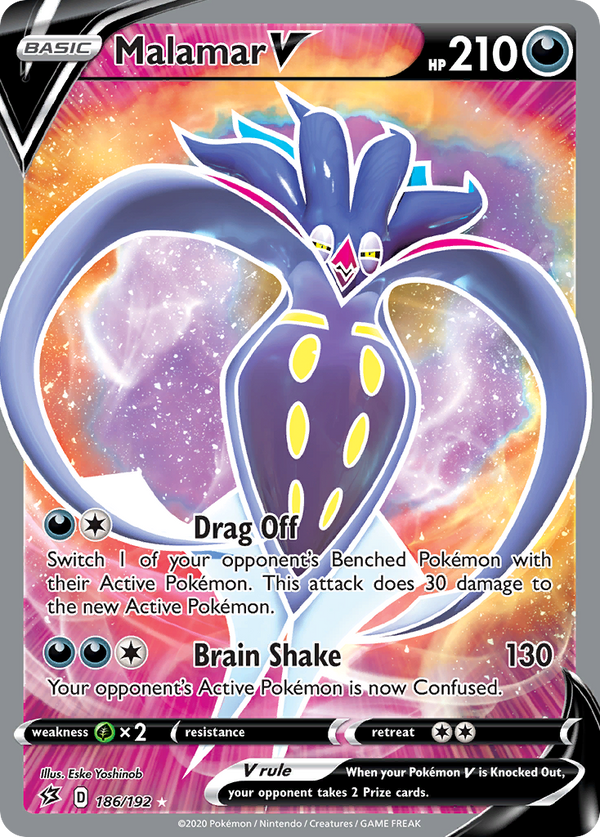 Malamar V 186/192 Rare Ultra | Rebel Clash | Pokemon Card