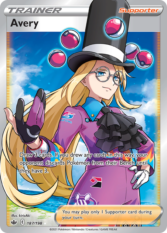 Avery 187/198 Rare Ultra | Chilling Reign | Pokemon Card