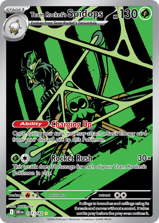 Team Rocket's Spidops 187/182 Illustration Rare | Destined Rivals | Pokemon Card