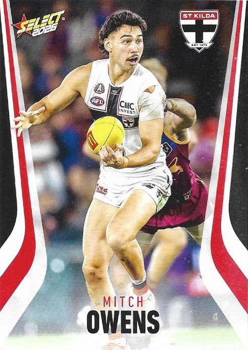 Mitch Owens #188 St. Kilda Saints | 2026 Select AFL Footy Stars | Trading Card