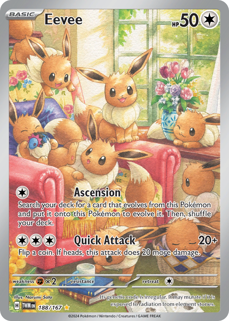Eevee 188/167 Illustration Rare | Twilight Masquerade | Pokemon Card