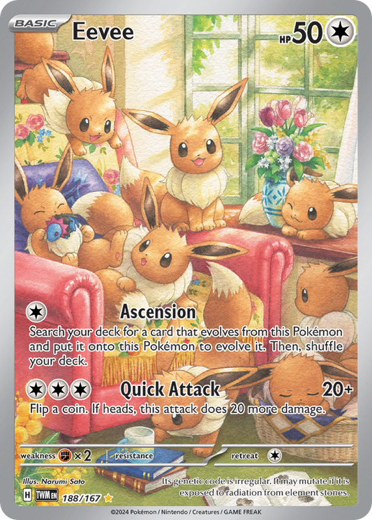 Eevee 188/167 Illustration Rare | Twilight Masquerade | Pokemon Card