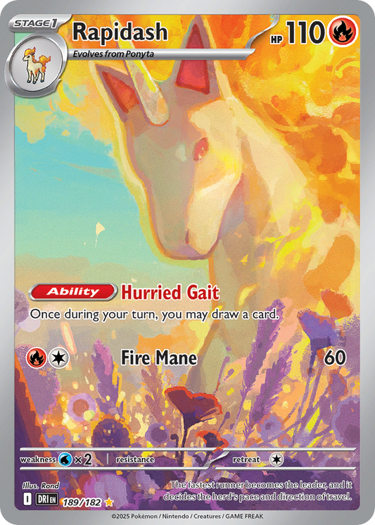Rapidash 189/182 Illustration Rare | Destined Rivals | Pokemon Card