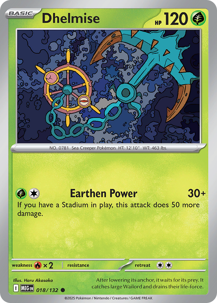 Dhelmise 18/132 Common | Mega Evolution | Pokemon Card