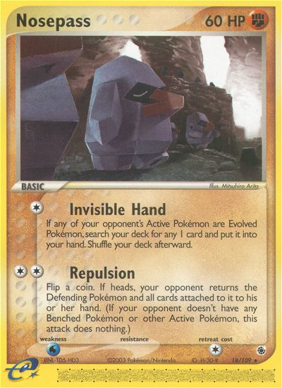 Nosepass 18/109 Rare | Ruby & Sapphire | Pokemon Card