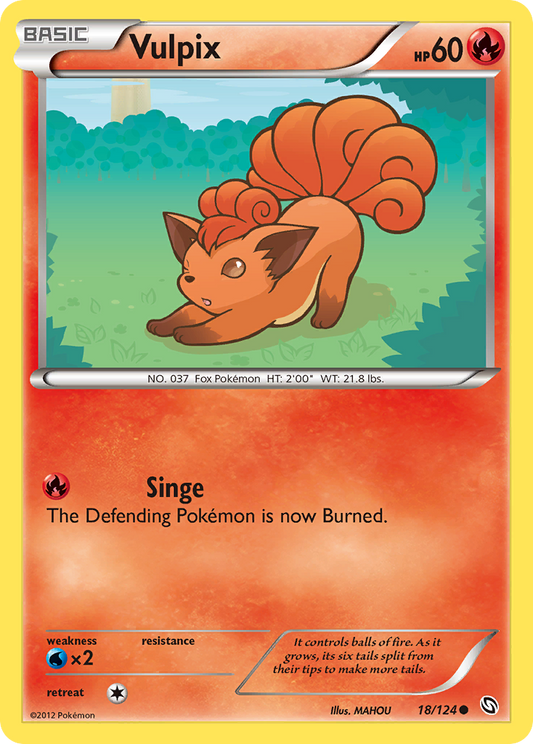 Vulpix 18/124 Common | Dragons Exalted | Pokemon Card